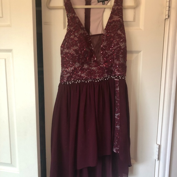 Sequin Hearts Other - Maroon romper